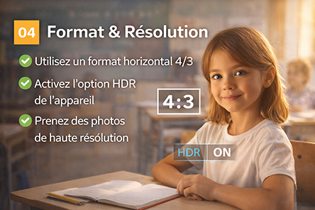Illustration conceptuelle des réglages de haute résolution RAW et JPEG